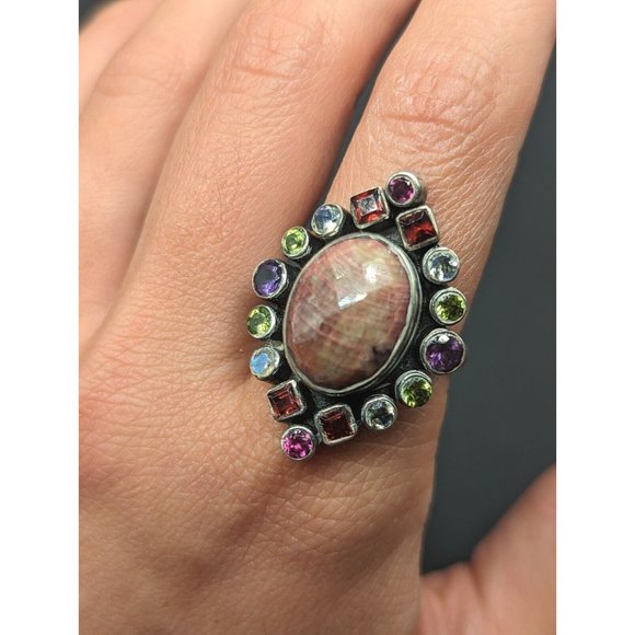Nicky Butler NB Sterling Silver 925 Multi Gemstone Statement Ring Size 12 - Picture 4 of 10